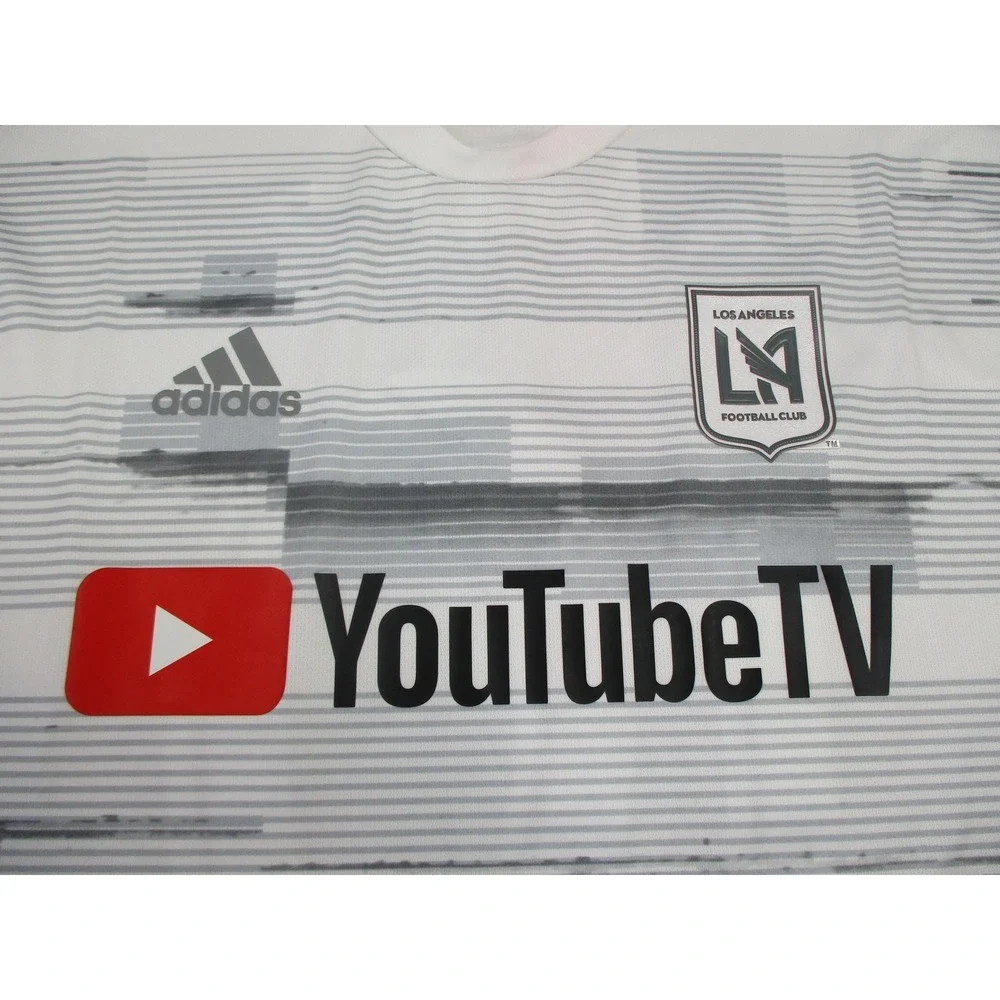 Los Angeles FC Jersey Shirt Mens 2XL White Gray MLS Soccer YouTubeTV Adidas 2019